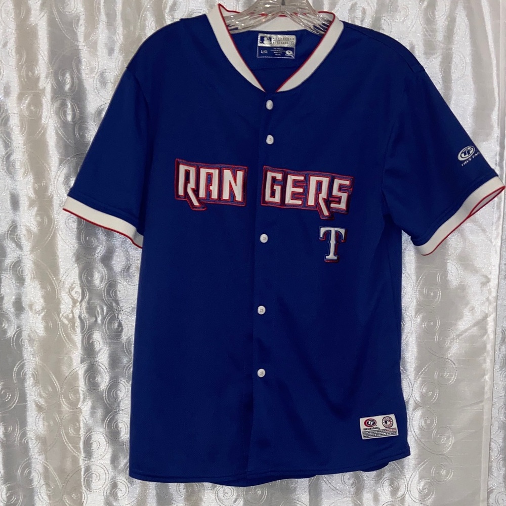 True Fan MLB Texas Rangers Jersey Women’s Size Large 🔥 YB8